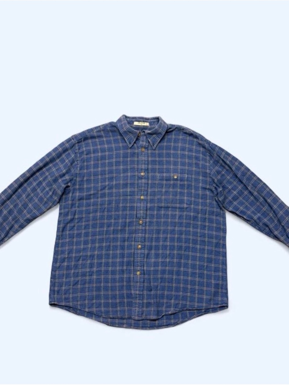 Vintage Orvis Blue Plaid Button-Up
